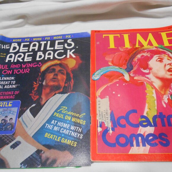 2 VTG MAGAZINES: TIME McCARTHY COMES BACK & THE BEATLES ARE BACK 1976 📘 - Picture 2 of 8